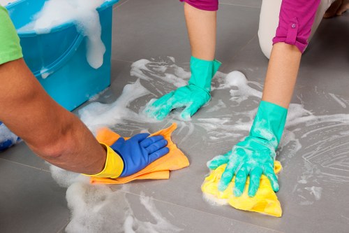 Dusting and cleaning details in a London home interior