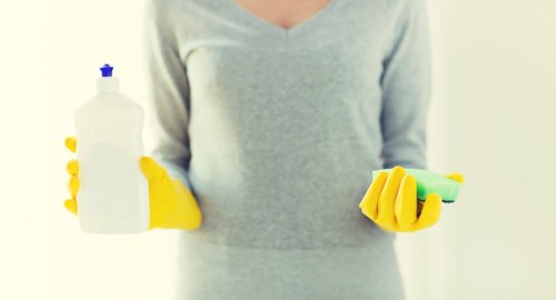 Professional cleaning team working in a London residential property
