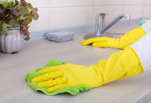 Kitchen deep cleaning during a move-out clean in London